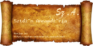 Sztán Annamária névjegykártya