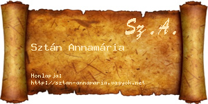 Sztán Annamária névjegykártya